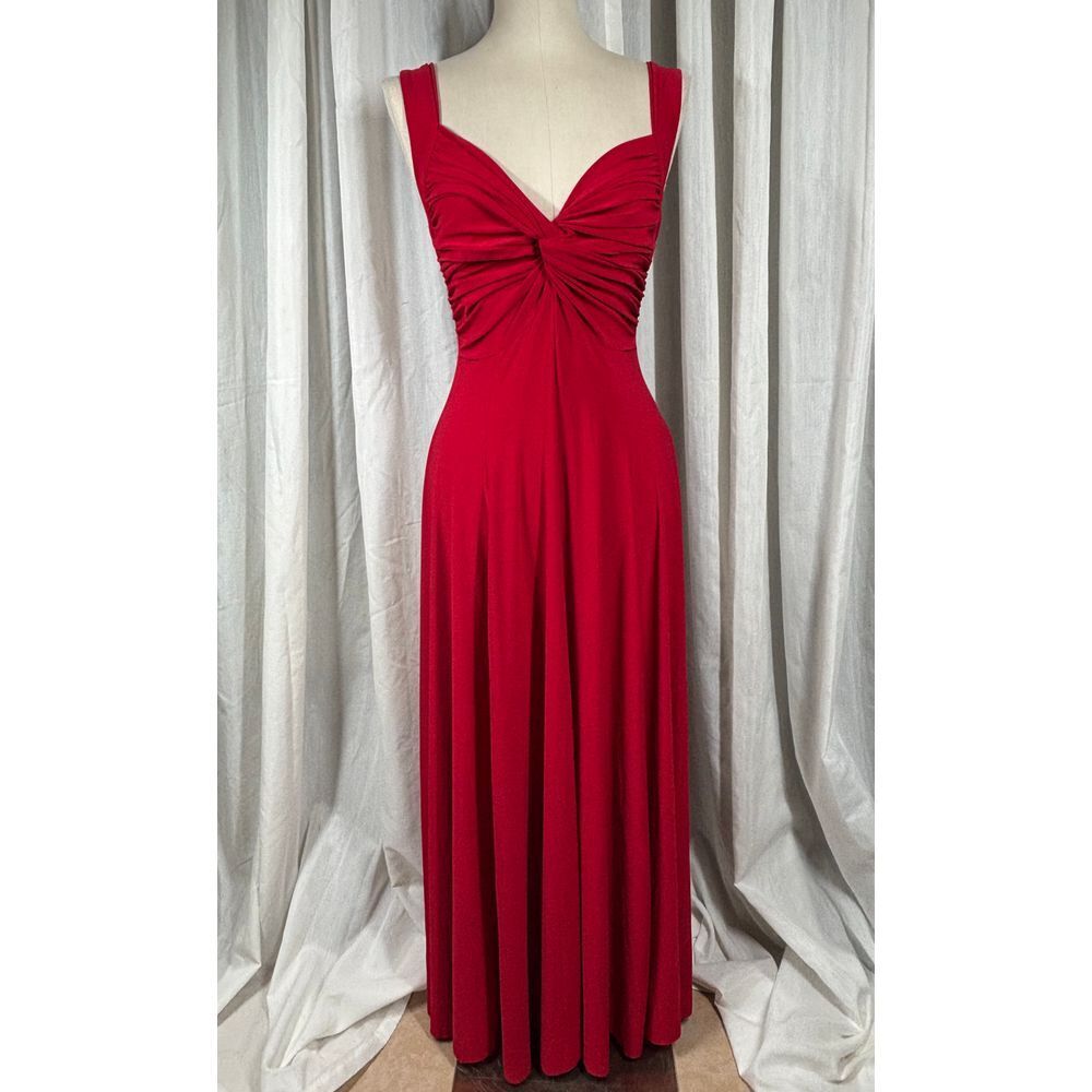 Norma Kamali Hollywood Glam Pinup Girl Dress Womens SMALL Deep Wine Rushed EUC